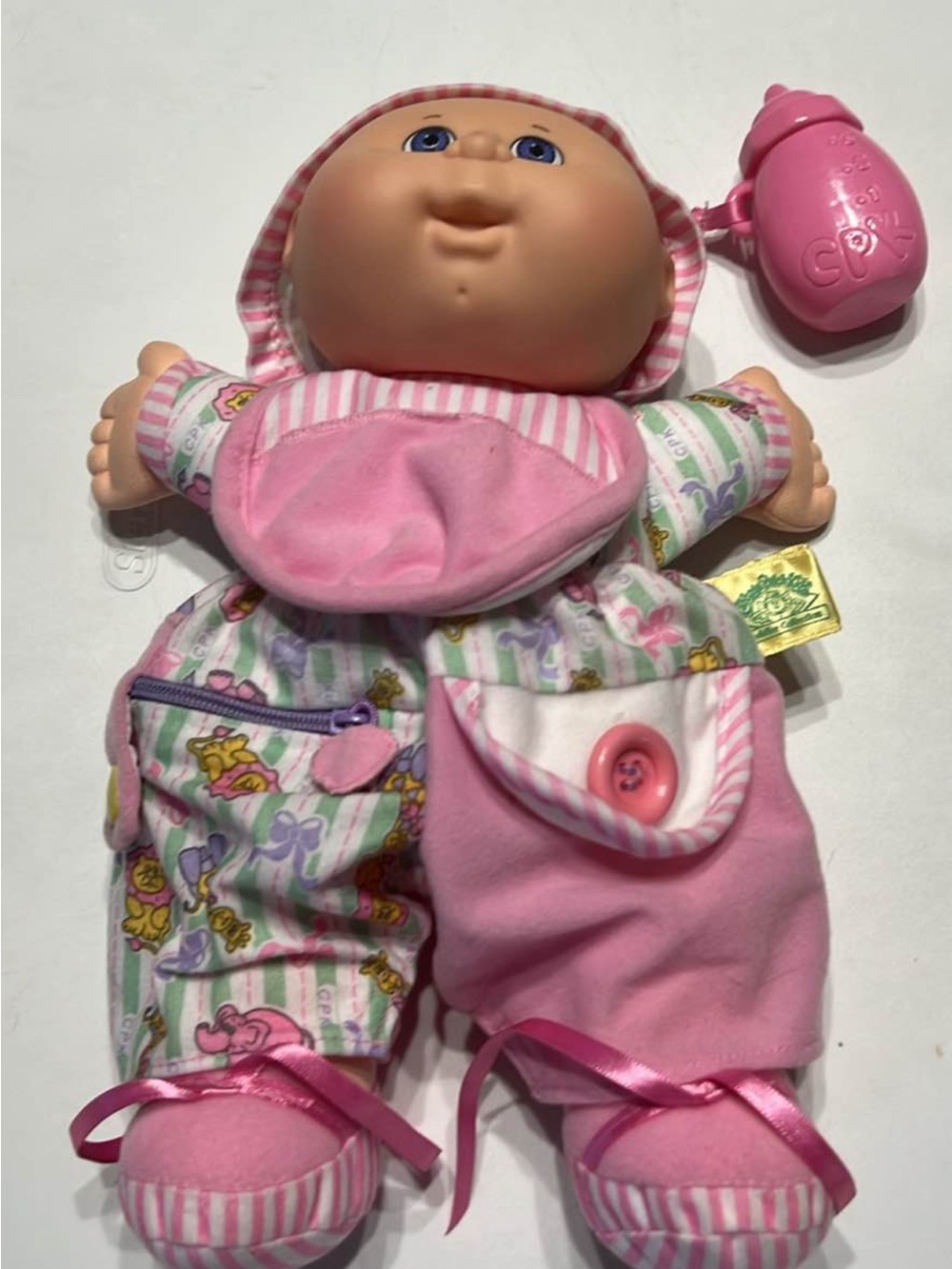 Vintage Cabbage Patch Kids Toddler Collection Doll with Outfit and Bottle